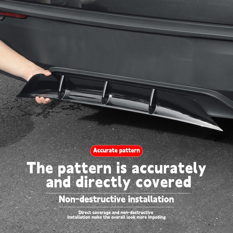 Arcoche Rear Diffuser for Telsa Model Y Juniper 2025-2026 Without Drilling，Trunk Decoration Accessories Model Y Juniper Rear Bumper Molding Protector Lip Made of PP Material (Glossy Black) - Image 5